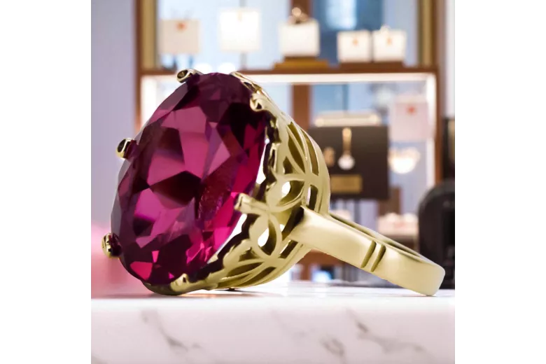 Inel Stil Vintage Rubin Aur galben 14K vrc130y